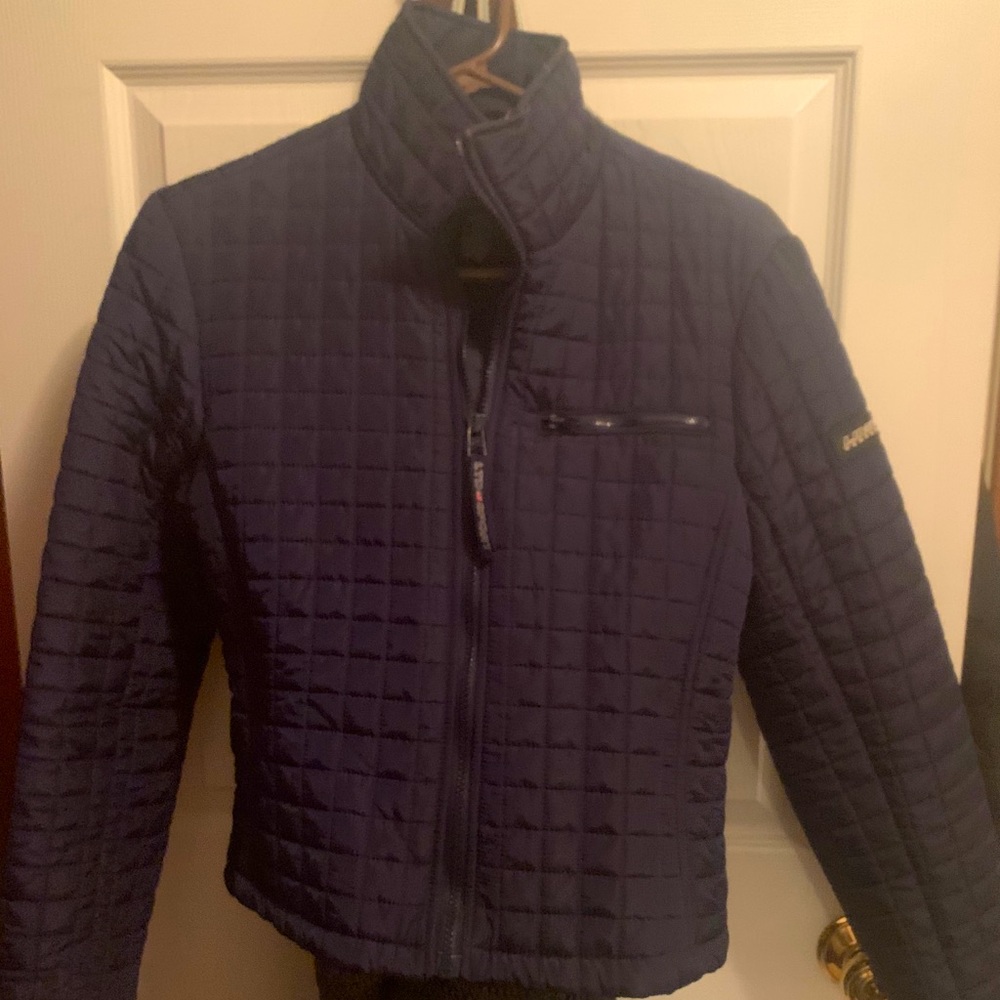 Limited navy blue quilted coat
